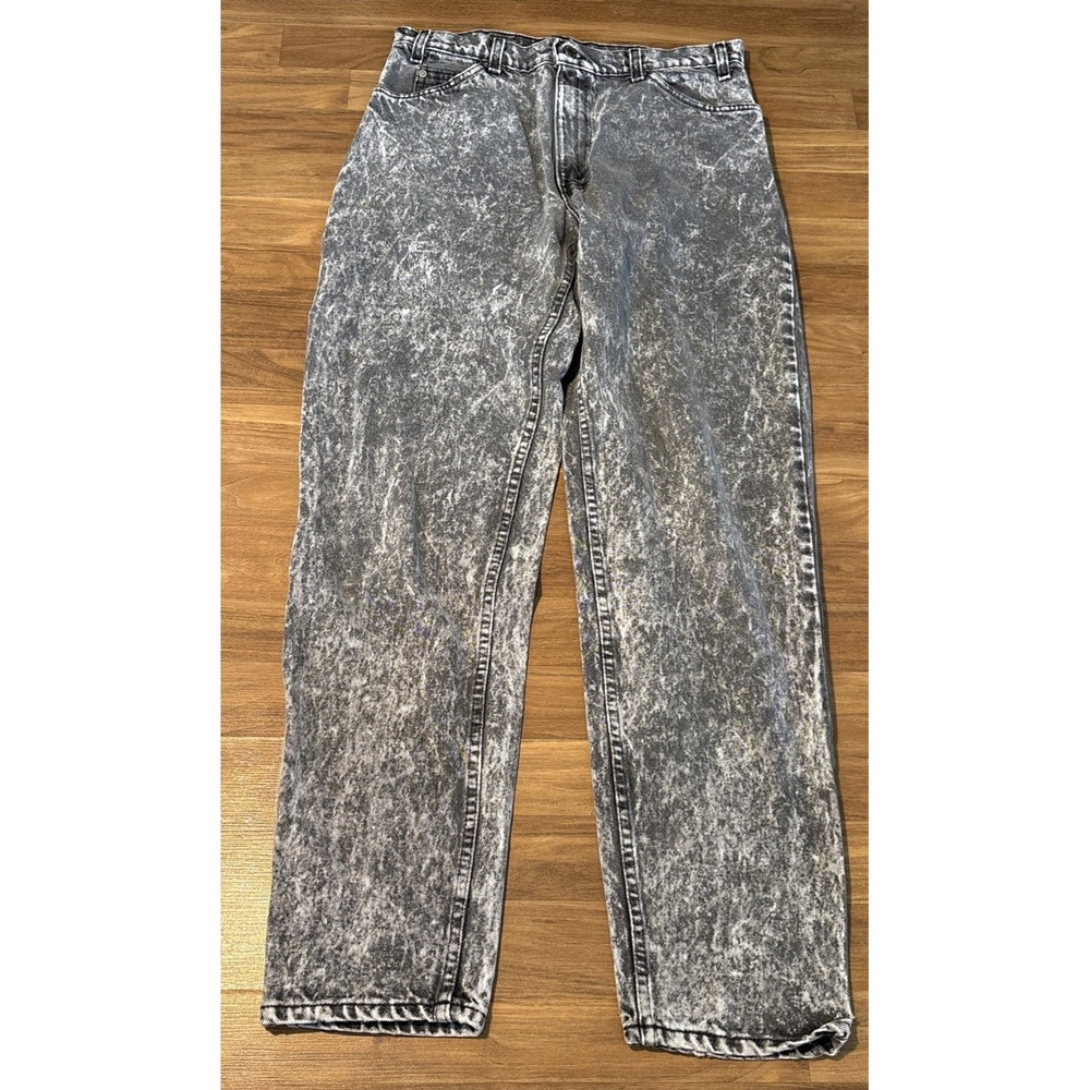 Levis 575 Mens Gray Acid Stone Wash Straight Leg Jeans 34x34 Made in USA